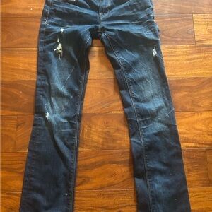 Cult of Individuality Blue Karma Straight Leg Jeans with Distressed Details 27